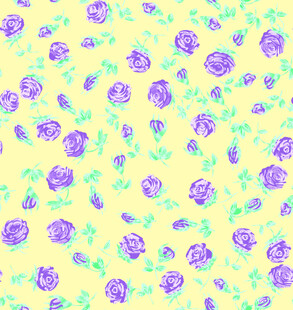 淡紫色花朵黄色背景图案