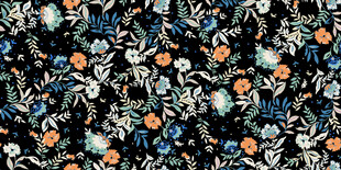 花卉图案黑色背景布料