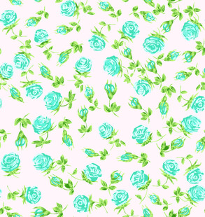 清新蓝绿花卉图案背景