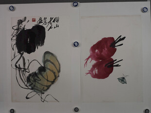 齐白石水墨风蝴蝶绘画作品展示