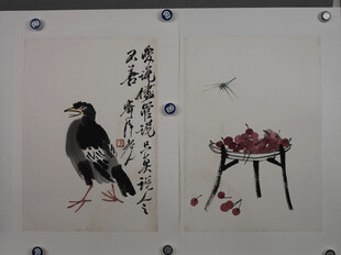 齐白石水墨写意花鸟图