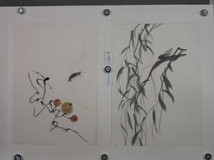 水墨花鸟写意画作品