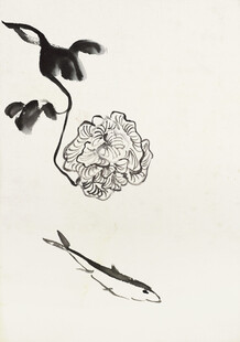 齐白石水墨花鸟蜻蜓图