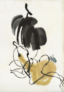 齐白石水墨风南瓜静物画