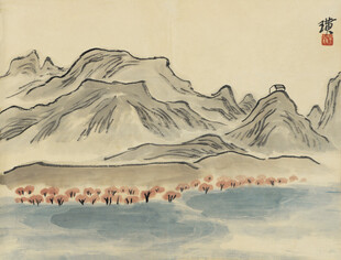 齐白石水墨山水间的船只图景