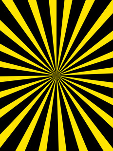 放射状黄黑条纹抽象图案