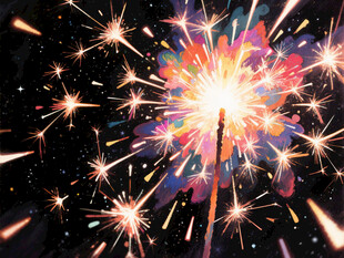 绚丽烟花绽放夜空