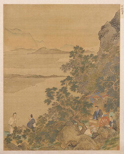 仇英作品古代山水人物景致图