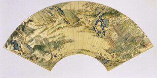 仇英作品古典山水扇面艺术珍品