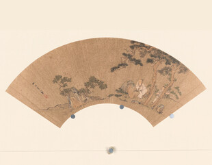 仇英作品古意山水扇面画