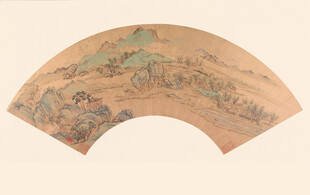 仇英作品山水扇面画