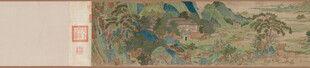 仇英作品古代山水画卷景