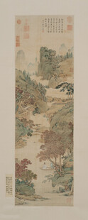 仇英作品古代山水画卷场景