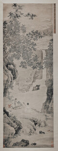 仇英作品水墨山水古画意境图