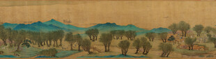 仇英作品广袤田野风光
