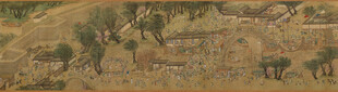 仇英作品广袤田野景观