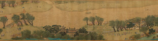 仇英作品古代山水画卷景