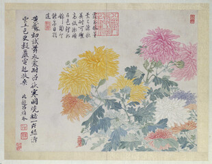 恽寿平国画花卉图