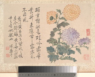 恽寿平国画菊花图墨韵雅致