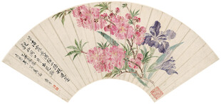 恽寿平花卉折扇