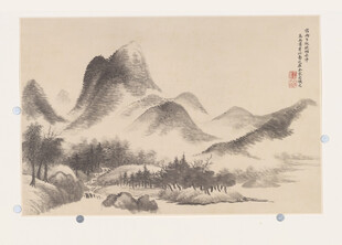 恽寿平水墨山水国画作品欣赏