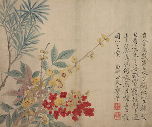 恽寿平中式花卉国画艺术作品