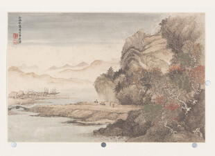 恽寿平水墨山水国画风景图