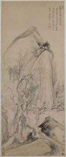 恽寿平古代花鸟水墨画场景