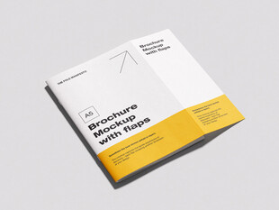 A5展开宣传册设计稿样机模板