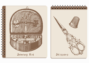 线圈本 复古做针线盒