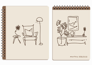 线圈本 家居插画