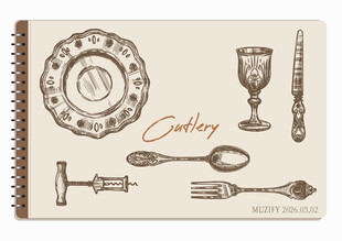 线圈本 6款入餐具小物