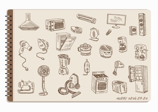 线圈本 23款入家居用品手绘稿