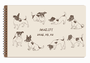 线圈本 小狗素描画