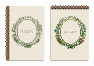 线圈本 2款入花卉边框