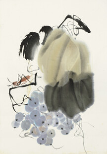 齐白石水墨花鸟图