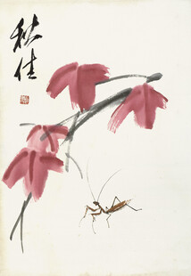 齐白石秋景草虫图