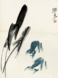 齐白石水墨青蛙图