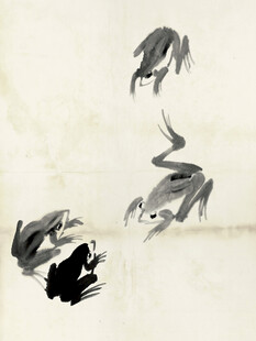 齐白石水墨青蛙图