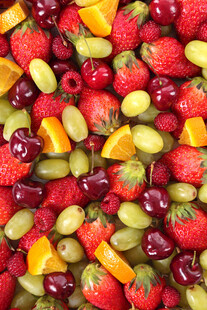 缤纷多彩的新鲜混合水果