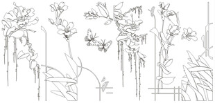 手绘植物花卉线稿图案