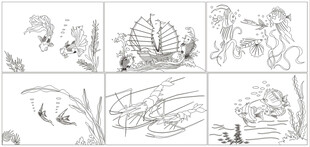 装饰线条图案 矢量线条画 