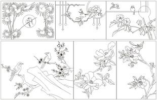 装饰线条图案 矢量线条画