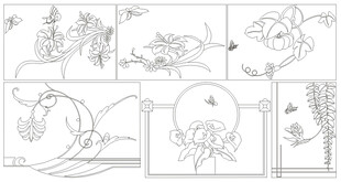 装饰线条图案 矢量线条画 