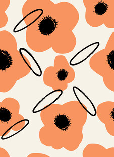 简约橙色花朵图案背景