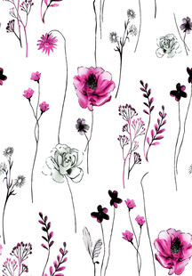 花卉水彩无缝图案背景