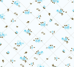 蓝白小花简约无缝图案