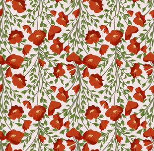 红色花卉图案背景纹理