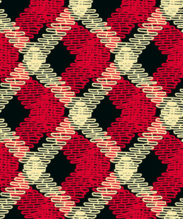 红黑格纹针织图案