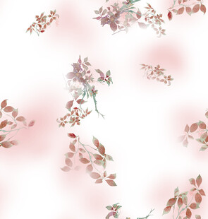 粉色花卉枝叶背景图案